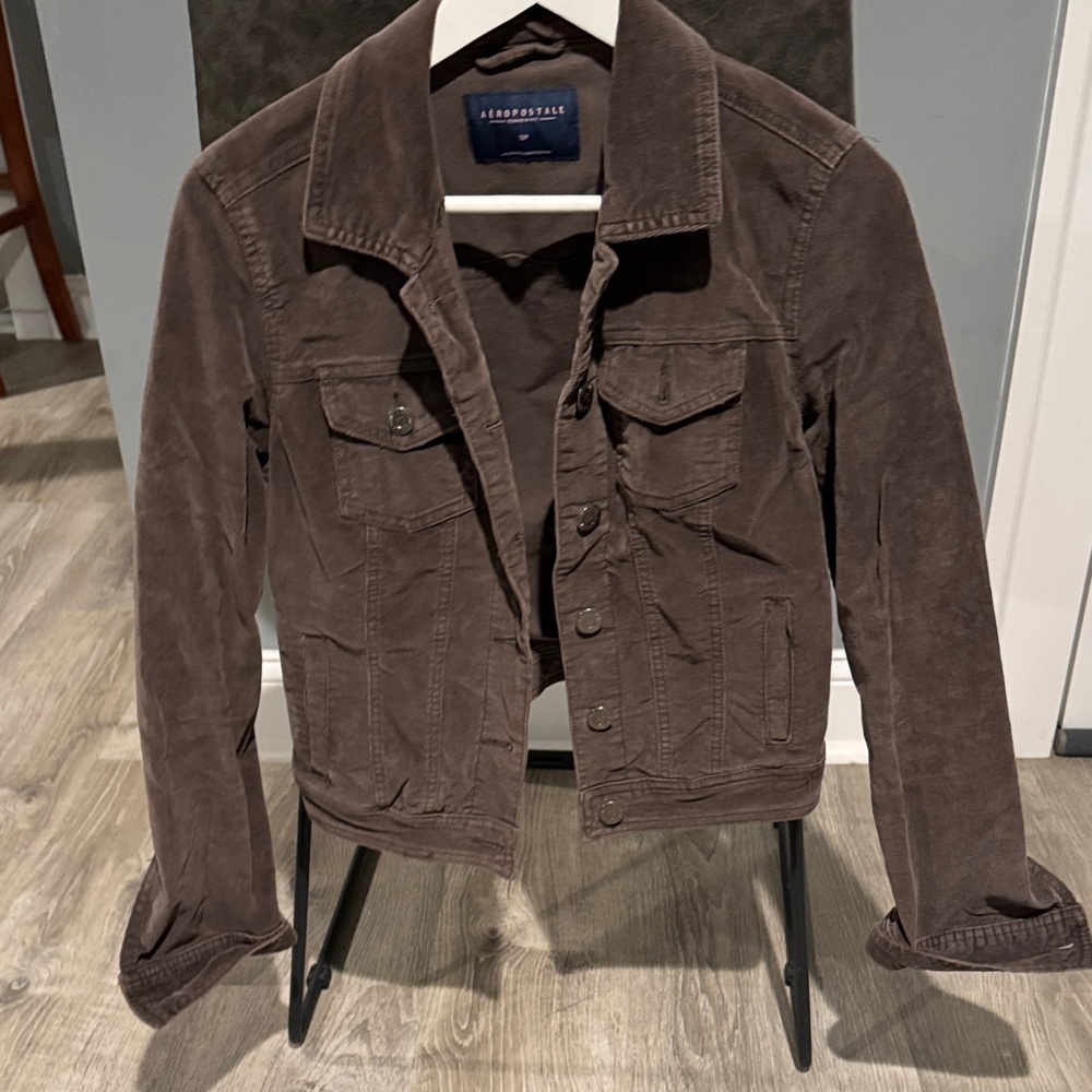 Aeropostale Chocolate Corduroy Jacket nice velvety brown